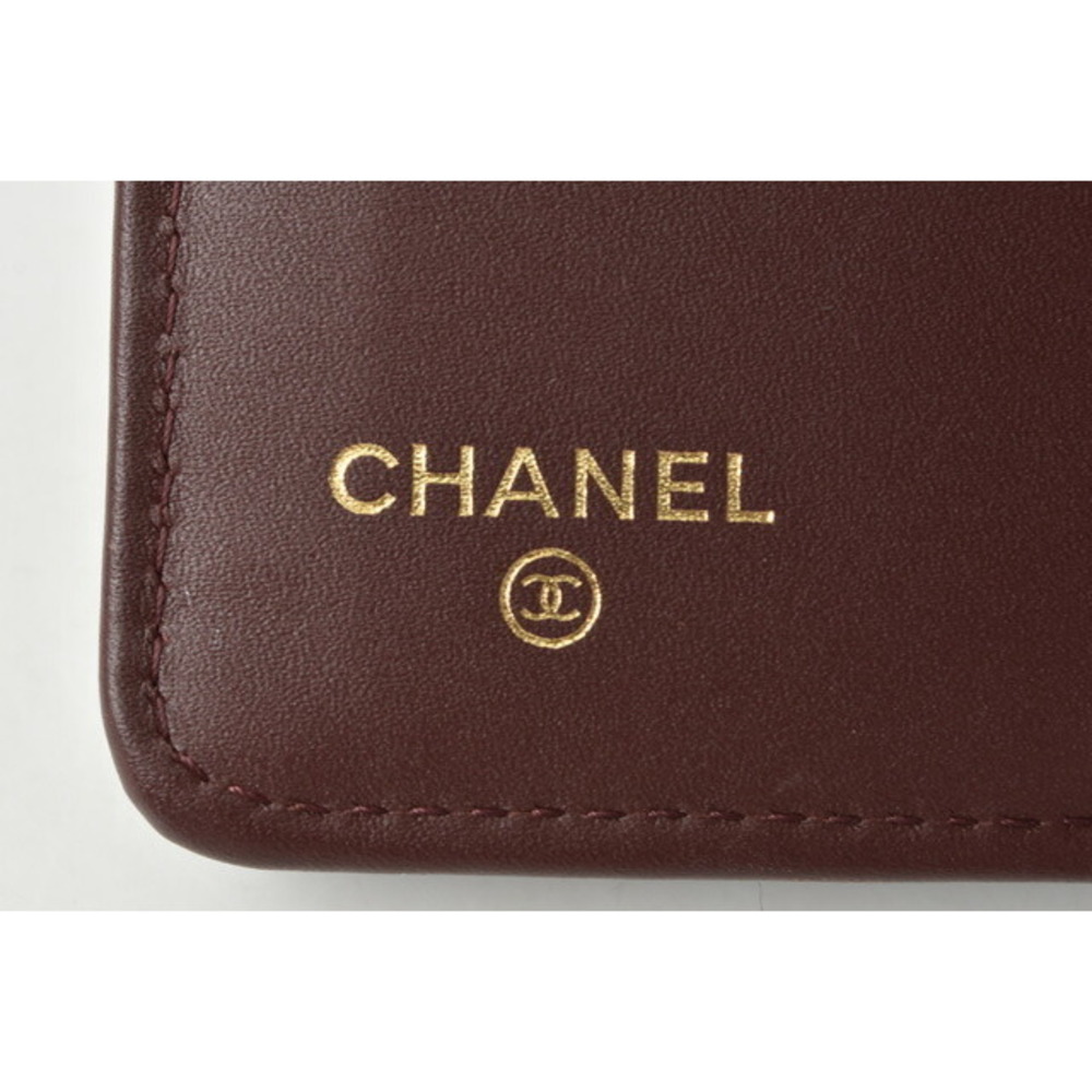 Chanel Long Wallet Timeless Caviar Skin Black Bordeaux View 5